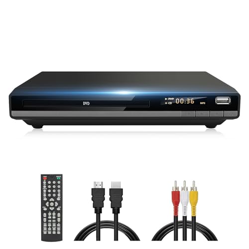 Image of DVD Player Region Free DVD Players for TV, 1080P Upscaling, USB Input, HDMI RCA Cable Included, Breakpoint Memory, Built-in PAL NTSC, DVD CD Player for Home Plays Multi-Format (Model-168 Non-Blu-ray)