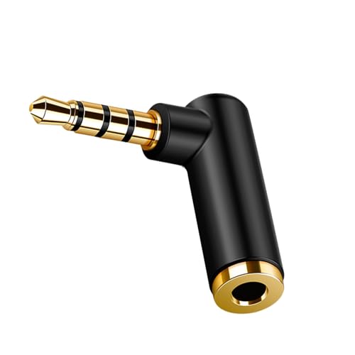 Vynetra Adaptador de conector de sonido portátil de 3 mm de espacio tipo L que conserva el puerto original del dispositivo mientras habilita el adaptador de auriculares para juegos de control de