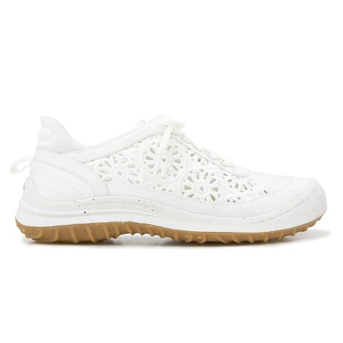 Jambu Womens Sunny Plant Based Floral Cut Out Lace Up Sneakers Shoes Casual - White - Size 7 M