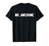 Mens Mr Awesome T-Shirt Funny Introduction Tee Medium Black