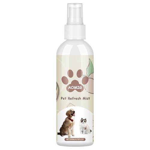 Aomig Hundeparfüm Gegen Geruch Fellpflege Hund Pfirsichparfüm Katze Fellpflegespray für Hunde Geruchsentferner Katze Fellpflege Pflegt Langzeit Deospray Geruchsneutralisierer Hundeparfüm Spray (200ml)