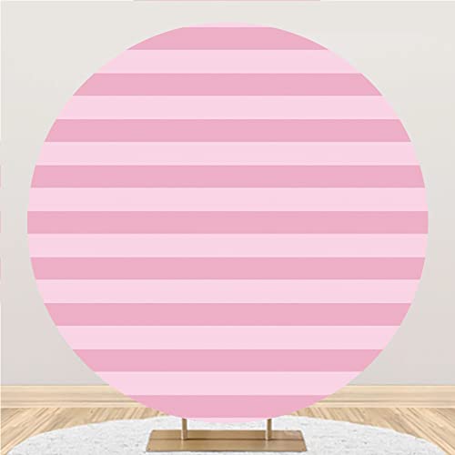 Fondo fotográfico redondo rayado rosa 7.2x7.2FT miniatura 2