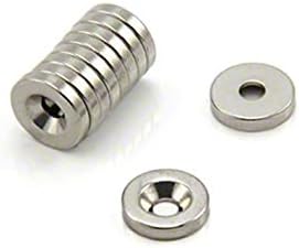 Neodymium Magnet for Arts, Crafts, Furniture Fixings, DIY, Hobbies and Science - 10mm dia x 2mm thick x 3mm c/sink - 1.2kg Pull - South - Pack of 10