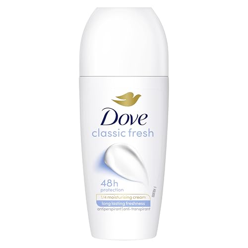 Dove Classic Anti-Perspirant Roll On deodorant with ¼ moisturising cream for 48-hour protection and underarm care 50 ml