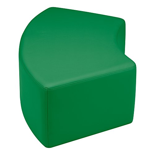 Image of Sprogs 12 inch H Structured S-Curve Stool -Flexible Modular Collaborative Soft Seating for Office, Home, Lounge and School Classrooms with Durable Frame & Set of 6 inch Legs Add-on -Green
