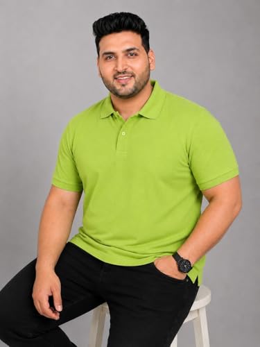 Image of INKKR Plus Size Solid Men's Polo Neck T-Shirt