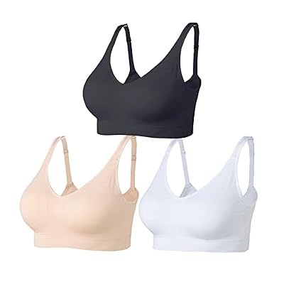 Amazingjoys Sujetador sin Aros para Mujer, clásico, cómodo, Acolchado, 3 Unidades, Negro+Blanco+Beige, XL | Ya disponible en tu tienda friki favorita! En mundofriki.es! Amazingjoys Sujetador sin Aros para Mujer, clásico, cómodo, Acolchado, 3 Unidades, Negro+Blanco+Beige, XL | Ya disponible en tu tienda friki favorita! En mundofriki.es!