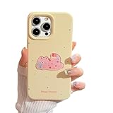 Fycyko Phone Case for iPhone 15 Pro Max Case Cute Spot Cat Pattern Silicone Shockproof Soft Protective Cellphone Cover for Women Girl Aesthetic Design-Yellow