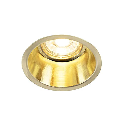 Qazqa - Design Recessed Spotlight I Downlight Gold - Dept- - Design - Suitable for LED GU10 | 1 Way Light - Aluminium Recessed Way Light - Suitable for Living Room I Kitchen I Bedroom I