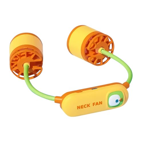 Fogukier Ventilador de cuello portátil recargable, ventilador portátil recargable por USB, herramienta de refrigeración personal silenciosa de 3 velocidades para mujeres y hombres, para trabajo