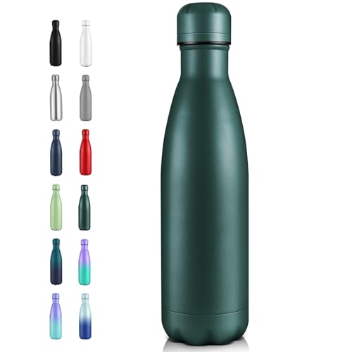 Volhoply 17oz Insulated Stainless Steel Water Bottle（Army Green,1 Pack）