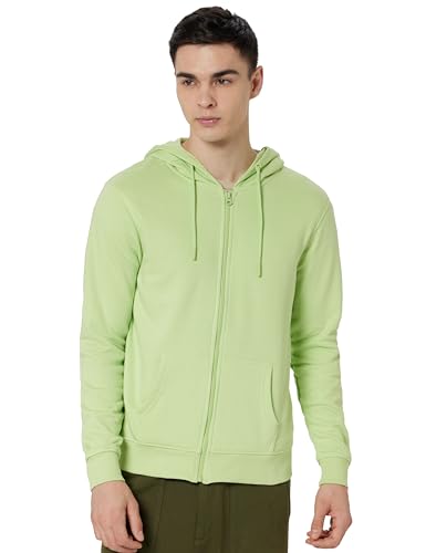 Image of Nobero Classic Zipper Hoodie for Men | Zip Up Hoodies for Men | Regular Fit | Full Zip Closure | Drawstring Hood | Zipped Hooded Sweatshirt | Cotton Rich Zipper Fleece Hoodie