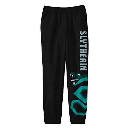 Bioworld Harry Potter Slytherin Serpent Boy's Black Sweatpants