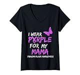 Photo Gallery donna fibromyalgia awareness i wear purple for my mama maglietta con collo a v Photo Gallery donna fibromyalgia awareness i wear purple for my mama maglietta con collo a v