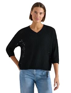 Cecil Kurzarm Pullover im Crochet-Look
