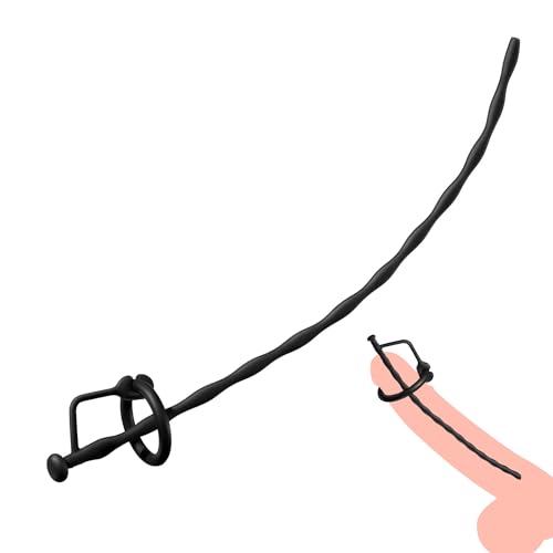 Beauty7 Silikon Sounding Penis Stick mit 2 Penisringen Harnröhren Plug mit Bohrung Penis Plug Männer Masturbation Sex Spielzeug - Größe: S