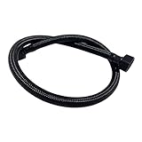 Balneo Anschlussschlauch PEX mit Geflecht mit Dichtung Schwarz 3/8"x3/8" 30 cm - Flexschlauch Armatur - Edelstahlgeflecht - Anschluss Waschbecken Küche Bad - Verlängerung