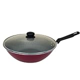 TRAMONTINA | Nonstick Wok Pan with Lid | Deep Frying Pan, Starflon Max, PFOA Free, Frying pan with t