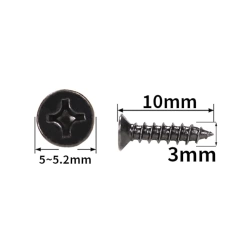 500 Piezas Tornillos M3 x 10mm de Cabeza Plana para Madera y Metal miniatura 3