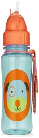 Skip Hop Zoo Straw Sipper Bottle, Multicolor, Size 2.75L x 7H", 1 Count (Pack of 1) (252301)
