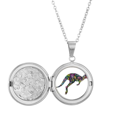 Collier médaillon avec dessin coloré australien, idée cadeau d'anniversaire