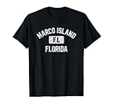 Marco Island Florida Gym Style Distressed White Print T-Shirt