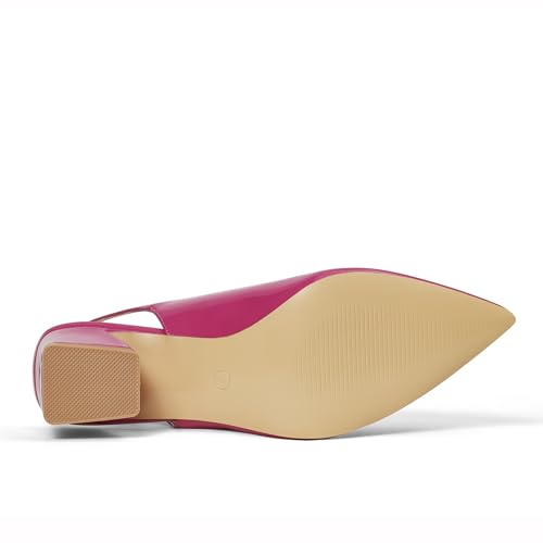 Image of GENSHUO Women's Slingback Closed Toe Block Chunky Low Heel Pumps - 2.36 Inches Office Wedding Party Dress Shoes