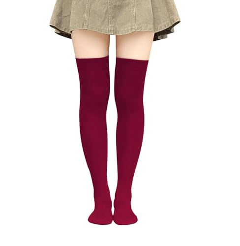 Image of Bestjybt Women Thigh High Socks Cotton Warm Long Over Knee High Stockings | Knee High Socks, Stay in Place Well, Comfortable, Soft, Thick, Suitable For Winter /Snowy Weather, Smooth Look, Well Made
