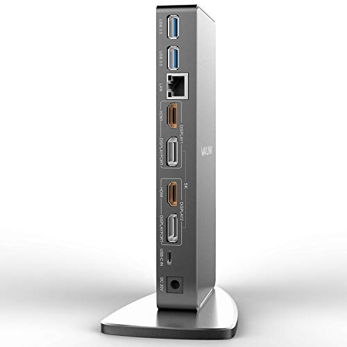 DisplayLink Docking Station Dual Monitor, WAVLINK 14-in-1 USB-C/A Laptop Docking Station with 2 x 4K HDMI, 2 x 4K DP, 1000 Mbps Ethernet, 6 x USB 3.0, Audio and Microphone for Mac/Windows