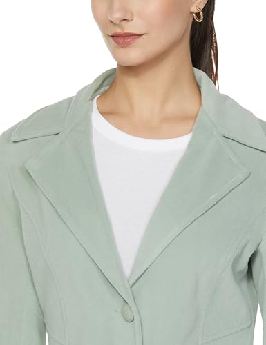 Image of Qube By Fort Collins Women's Knitted Hip Length Tweed Blazer - Stylish, Versatile, And Elegant For Office Or Casual Wear