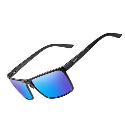 Image of BIRCEN Polarized Anti-Glare Sunglasses for Men: Lightweight Metal Wrap around Sun Glasses UV Protection for Driving Fishing
