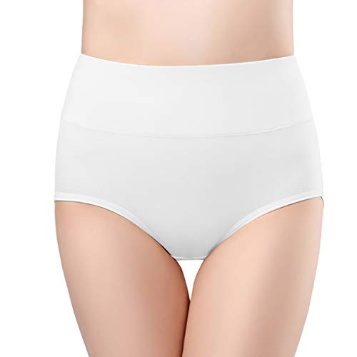 Image of wirarpa Women's Cotton Underwear High Waist Full Coverage Brief Panty Multipack