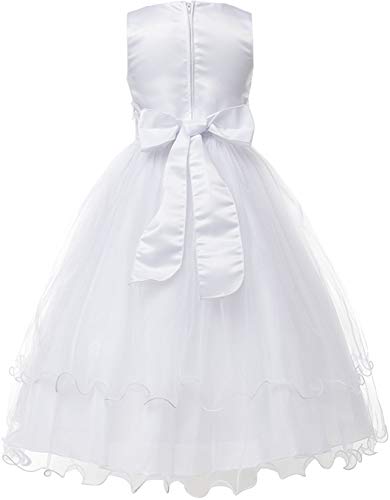 BluNight Embroidery Lace Trim Tulle Bead Holy First Communion Flower Girl Dress2