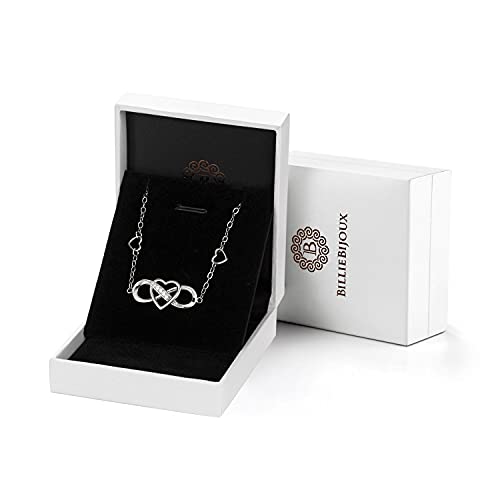 Billie Bijoux 925 Sterling Silver Anklet Bracelets For Women Infinity Heart Ankle Bracelet White Gold Plated Love Charm Adjustable Large Bracelet Gift For Women Girls Wife (A-Silver) #TOP6