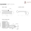 SARTODOORS Interior Interior Solid French Door 18 x 80 inches | Ego 5012 Painted White Oak | Single Regular Panel Frame Handle | Bathroom Bedroom Modern Doors