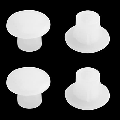 Image of MroMax 100Pcs Screw Cap Cover 3 /16inch Bottom Dia Fit for 4.5-5mm Diameter Hole Plastic Tube Cover Shelf Peg Hole Plugs for Cupboard Bookshelf Shelf Closet Cabinet Bracket Furniture Transparent White