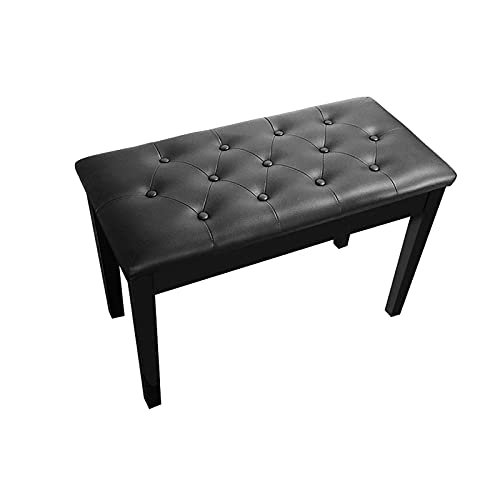 Deri Piyano Tezgahı Düet Piyano Tabanı Rahat Piyano Taburesi, İç Kısım Düz Flip Top Ekstra Müzik Depolama, Dayanıklı ve Dayanıklı, Çoğu Piyano İçin Uygun/Kahverengi (Siyah)