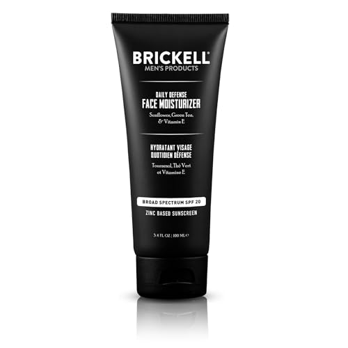 Brickell Men's Daily Defense SPF20 Face Moisturizer for Men, Moisturizing Mineral Sunscreen,...