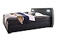 Atlantic Home Collection Boxspringbett REX, 140x200 cm, inklusive LED Beleuchtung und Topper (Härtegrad H2), schwarz