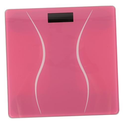 Balance intelligente électronique moderne rechargeable en verre rose pour suivi précis du poids