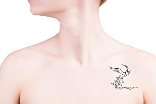 6 Sheets Fake Tattoos Set Decorative Phoenix Bird Tattoo Temporary Tattoos Suitable For Adult Women Men For Children Boys And Girls 3.7 X 3.7 Inch #TOP1