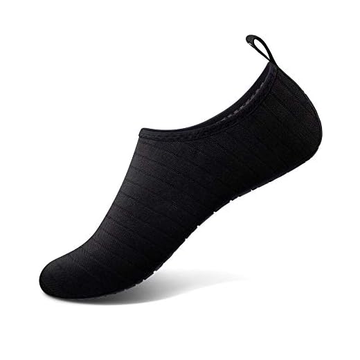 SIMARI Womens and Mens Water Shoes Quick-Dry Barefoot for Beach Swim Surf Yoga Exercise SWS001 Black 7-8