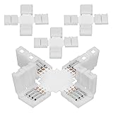 KOMPATIBILITÄT - 4 Pin 10mm LED-Streifenverbinder-Kit ist für 0.39inch/10mm Breite 3528/5050 RGB Flexible LED-Leuchtbänder erhältlich. Nicht wasserdichte Lichtstreifen können problemlos verwendet werden. Es können auch wasserdichte LED-Streifen eingebaut werden, allerdings müssen Sie das Silikon im Anschlussbereich abstreifen. X-förmige Kreuz Verbinder sind perfekt für eine 3-Wege-Verbindung geeignet.