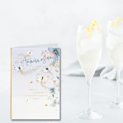 Clintons: 3D Butterfly Watercolour Anniversary Card, On your anniversary card 236x155mm 1139796 multi