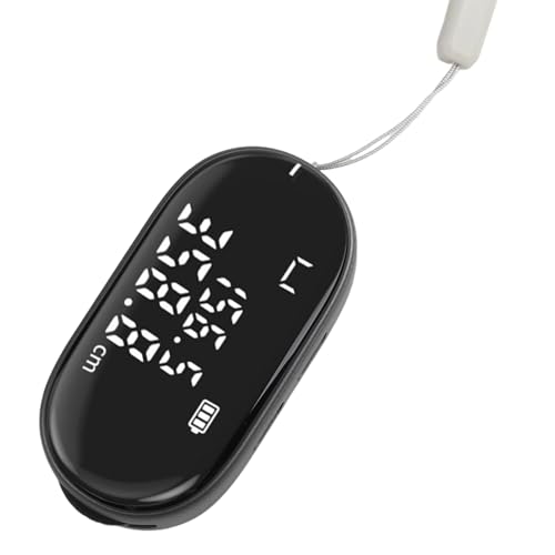 Gettimore Metro a nastro digitale ricaricabile, portata 100 m, con display LCD per una misurazione accurata della distanza ± 0,5%, design compatto a rullo, nero