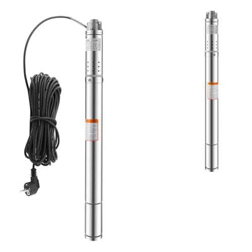 2 Zoll Tiefbrunnenpumpe, 220V 0,37KW Rohrpump Brunnenpumpe SandverträGlich Gartenpumpe Edelstahl Tauchpumpe Brunnenpumpe Aus Rostfreiem Edelstahl Rohrpumpe für Flüssen Stauseen Kanälen