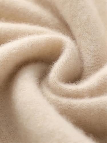 Men's Winter Solid Wool Pullover Sweater Men O-Neck Long-Sleeve Cashmere Knitwear(Blue,Medium)3