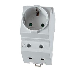 B+G E-Tech GS16 Steckdose Schuko für Hutschiene 16A 230V 2P+E – Einbausteckdose für Verteilereinbau Schaltschrank Zählerschrank Schutzkontaktsteckdose für 35mm DIN Trägerschienenmontage (Grau)