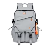 Mochila Grande Impermeável Para Notebook 17 Polegadas Ideal Para Estudo e Trabalho com Compartimento para Laptop e Design Confortáve - ELACCENT (Cinza)