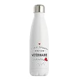 Gourde Isotherme Vétérinaire adorée femme | Bouteille Thermos 50cl Idée Cadeau Femme Humour Collègue famille Anniversaire Noël